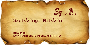 Szelényi Milán névjegykártya